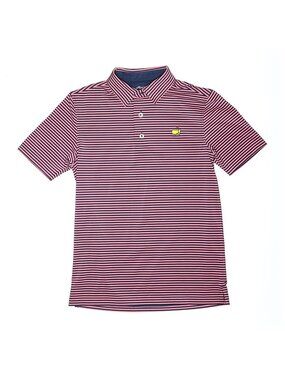 Masters Golf Tournament Polo Shirt Boys Medium 8/10 Pink Stripe blue navy